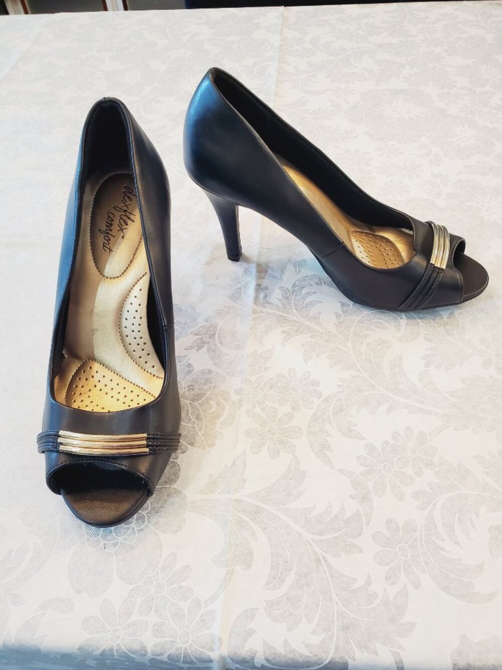 Dexflex Comfort Cushioned Insoles Peep-toe Stiletto 3.75" High Heel Size 8.5W